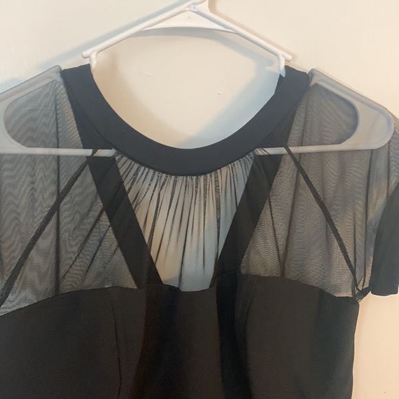 Scarlett black mesh neckline midi dress - Picture 4 of 8